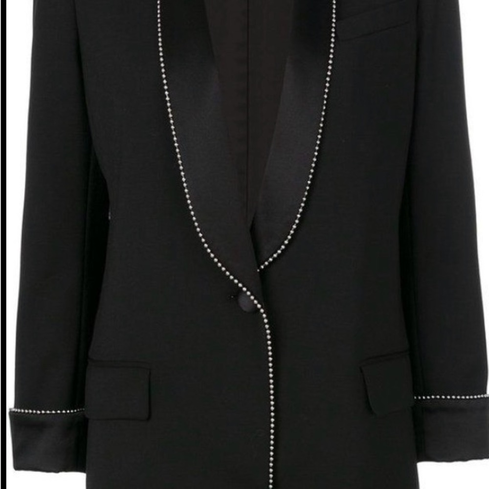 Alexander Wang Black Blazer with Beaded Trim